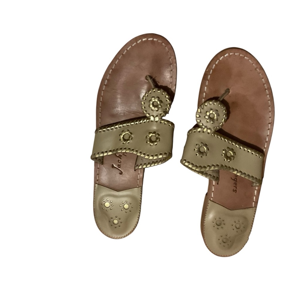 Jack Rogers Jacks flats whip stitch rondelle gold classic boho neutral leather